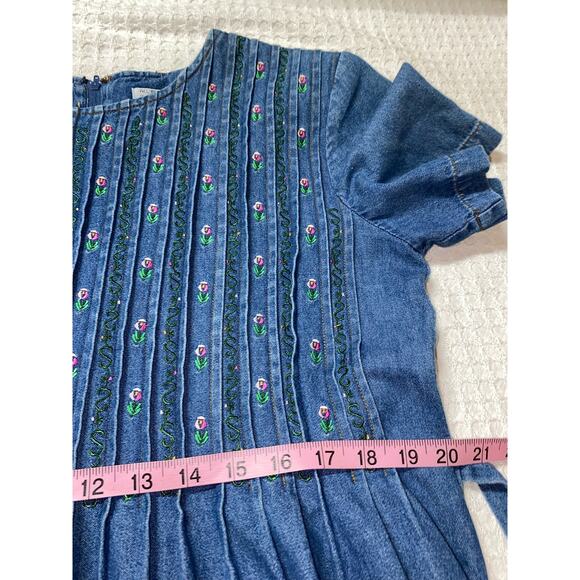 Cottage Core Denim Dress - Picture 9 of 11